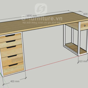 bàn làm việc có kệ