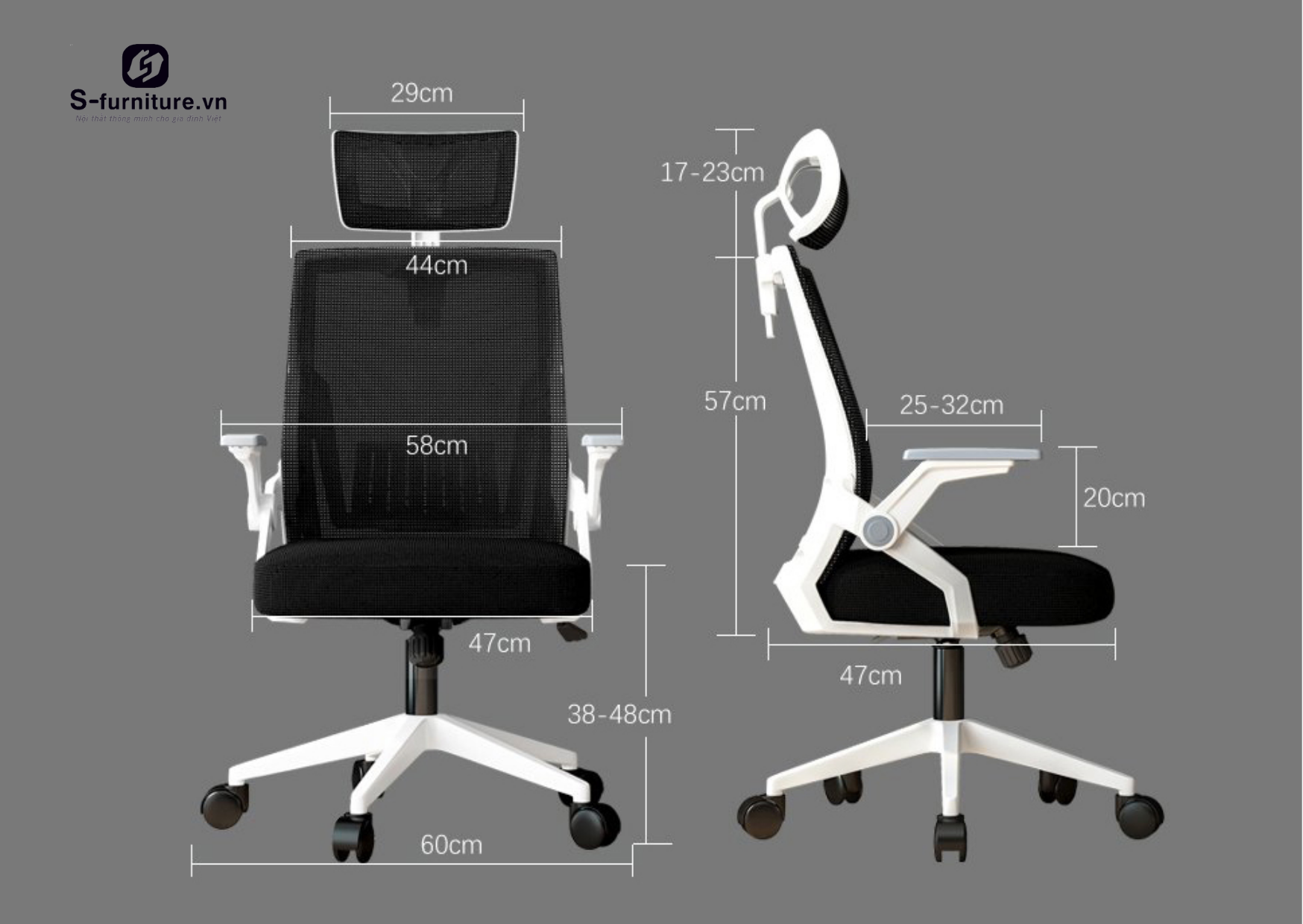kích thước ghế văn phòng cao cấp